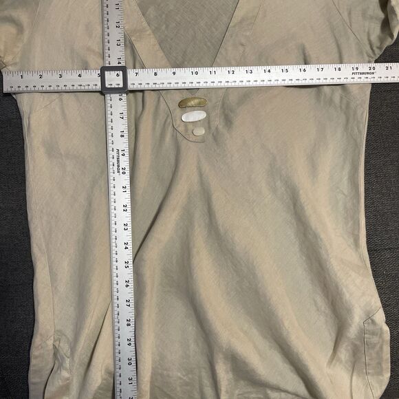 Soft Surroundings Linen Tunic Natural‎ Stone Beads Womens Medium Boho Minimalist - Picture 5 of 11